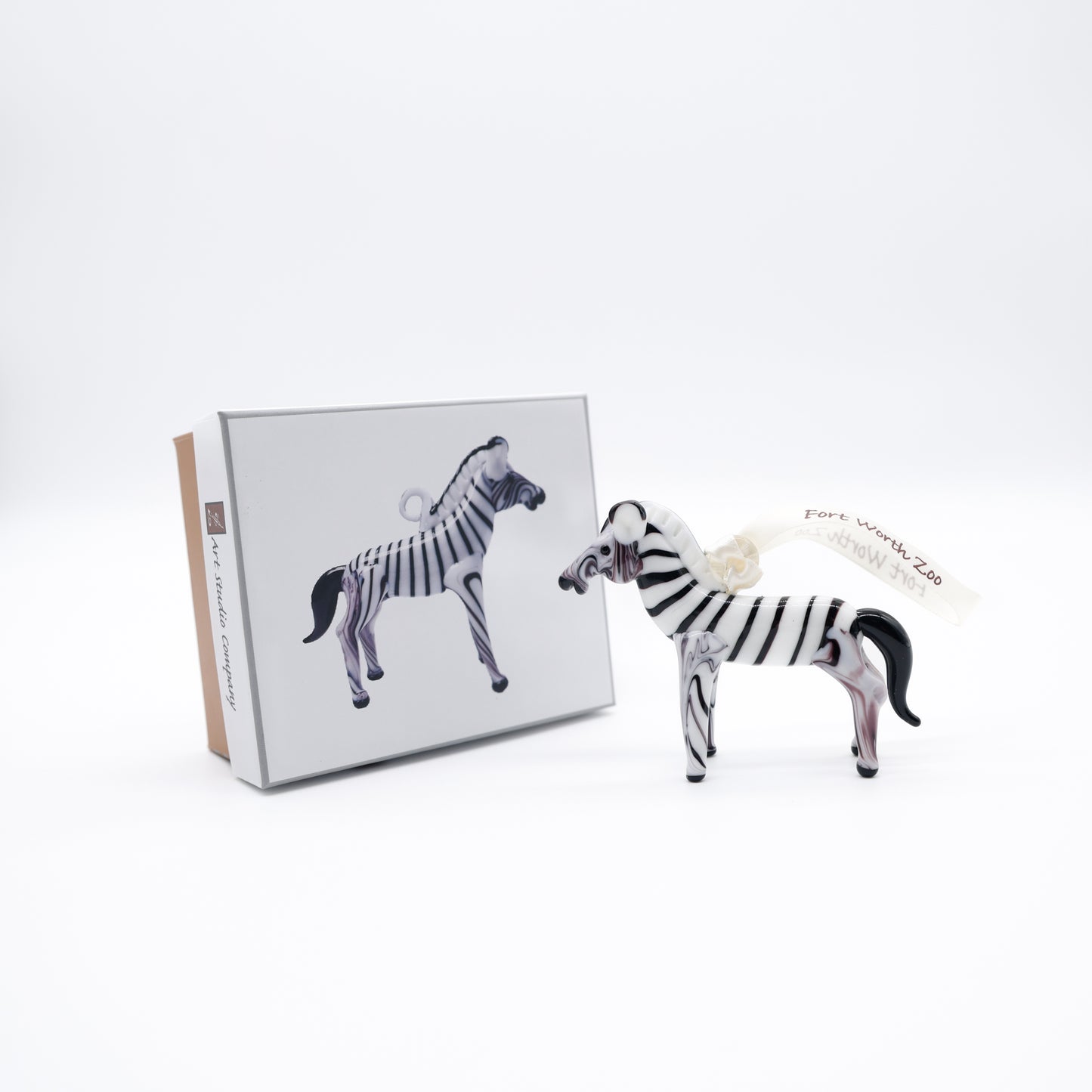 Zebra Glass Ornament
