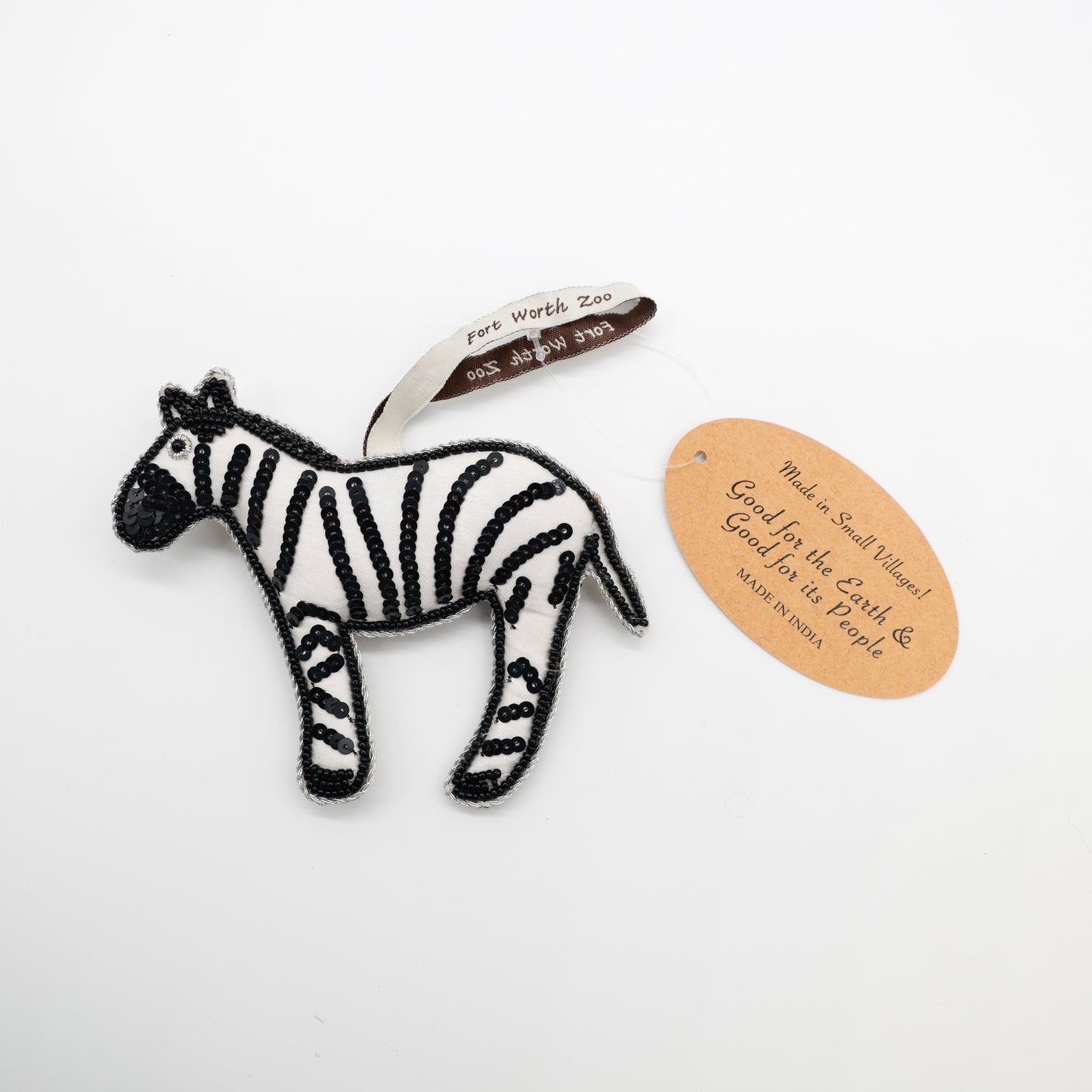 Zebra Beaded Ornament