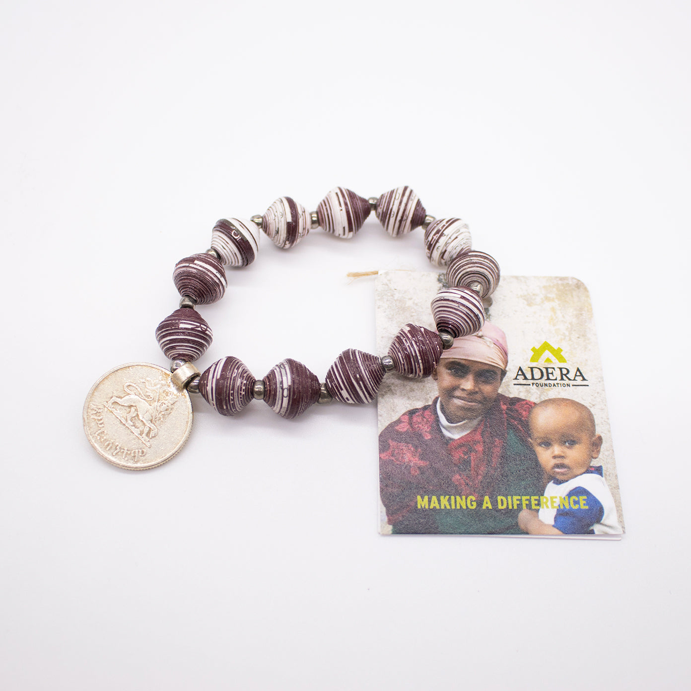 Upcycled Paper Bracelet with Coin