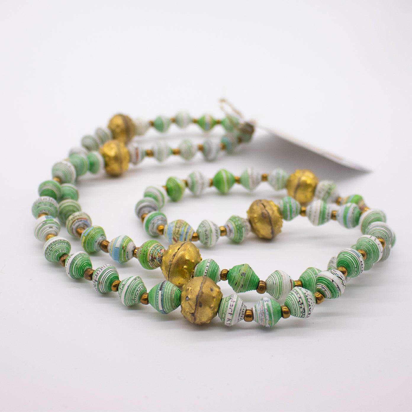 Upcycled Paper and Brass Necklace