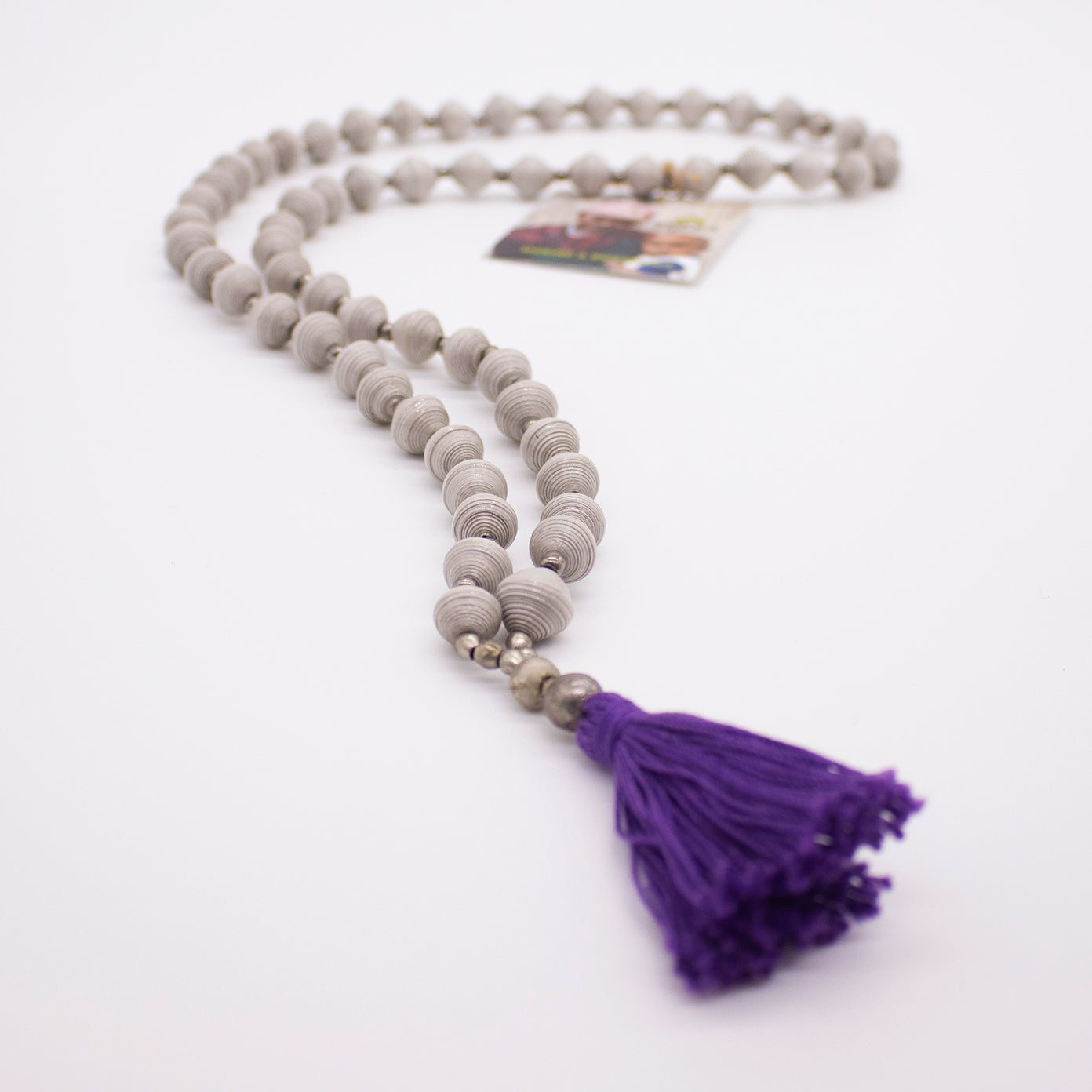 Upcycled Paper Necklace with Tassel