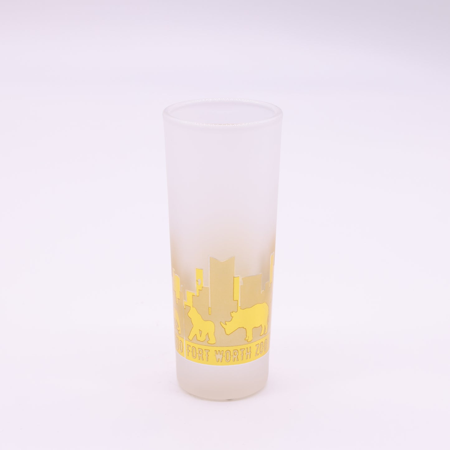 Frosted Animal Skyline Shooter Glass