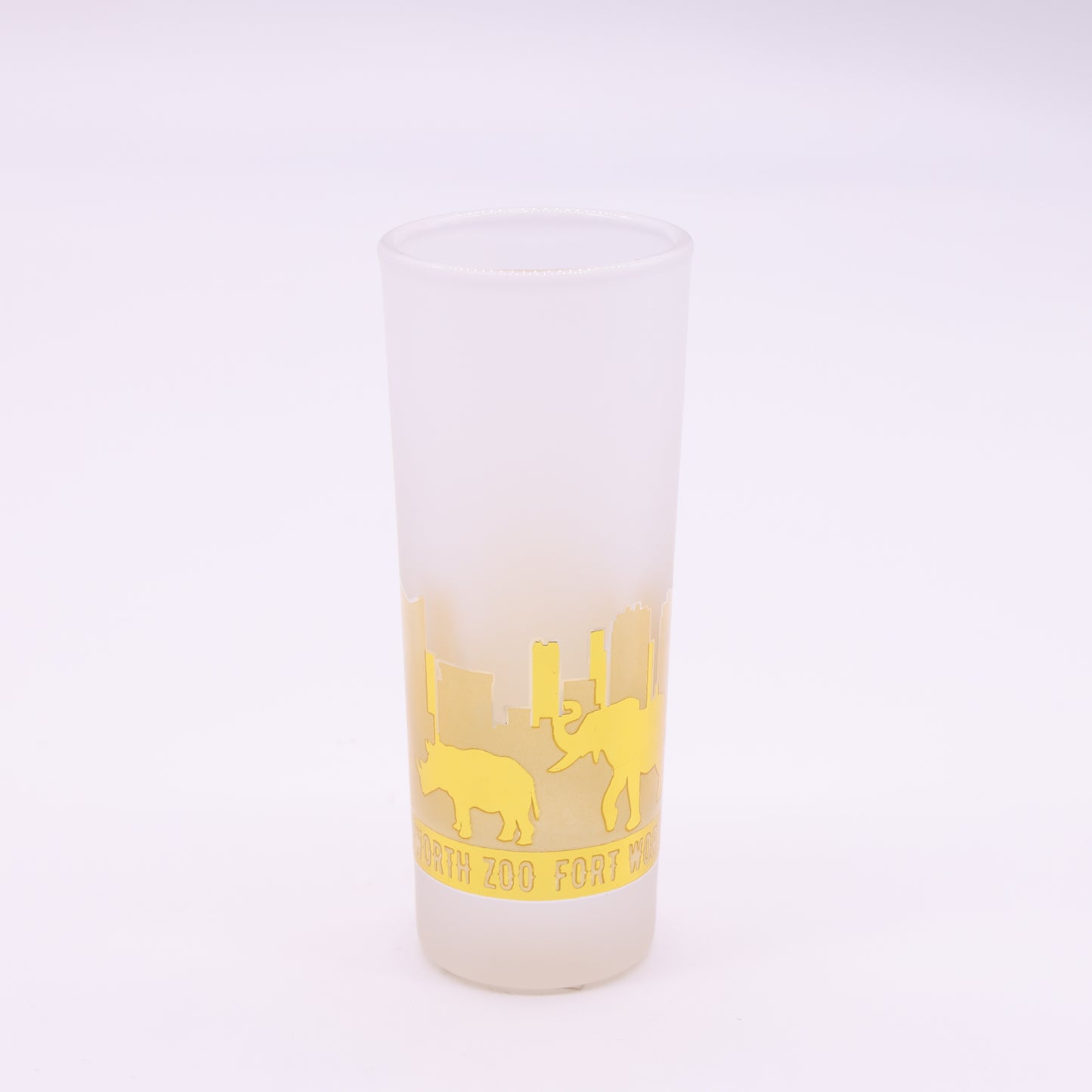 Frosted Animal Skyline Shooter Glass
