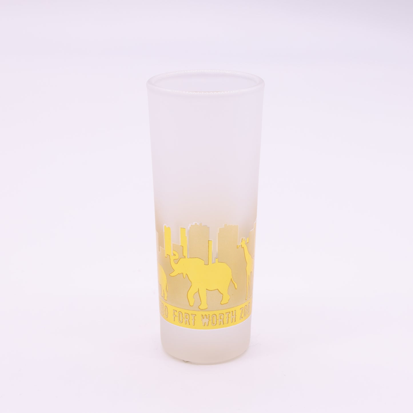 Frosted Animal Skyline Shooter Glass