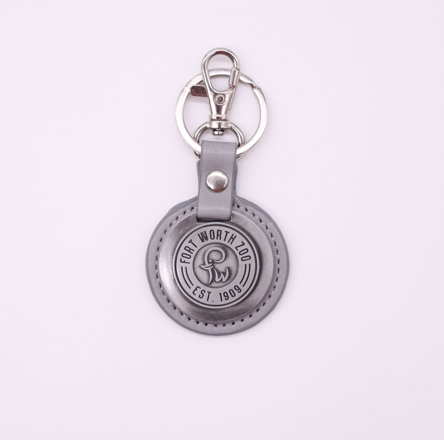 Fort Worth Zoo Logo Faux Leather Keychain