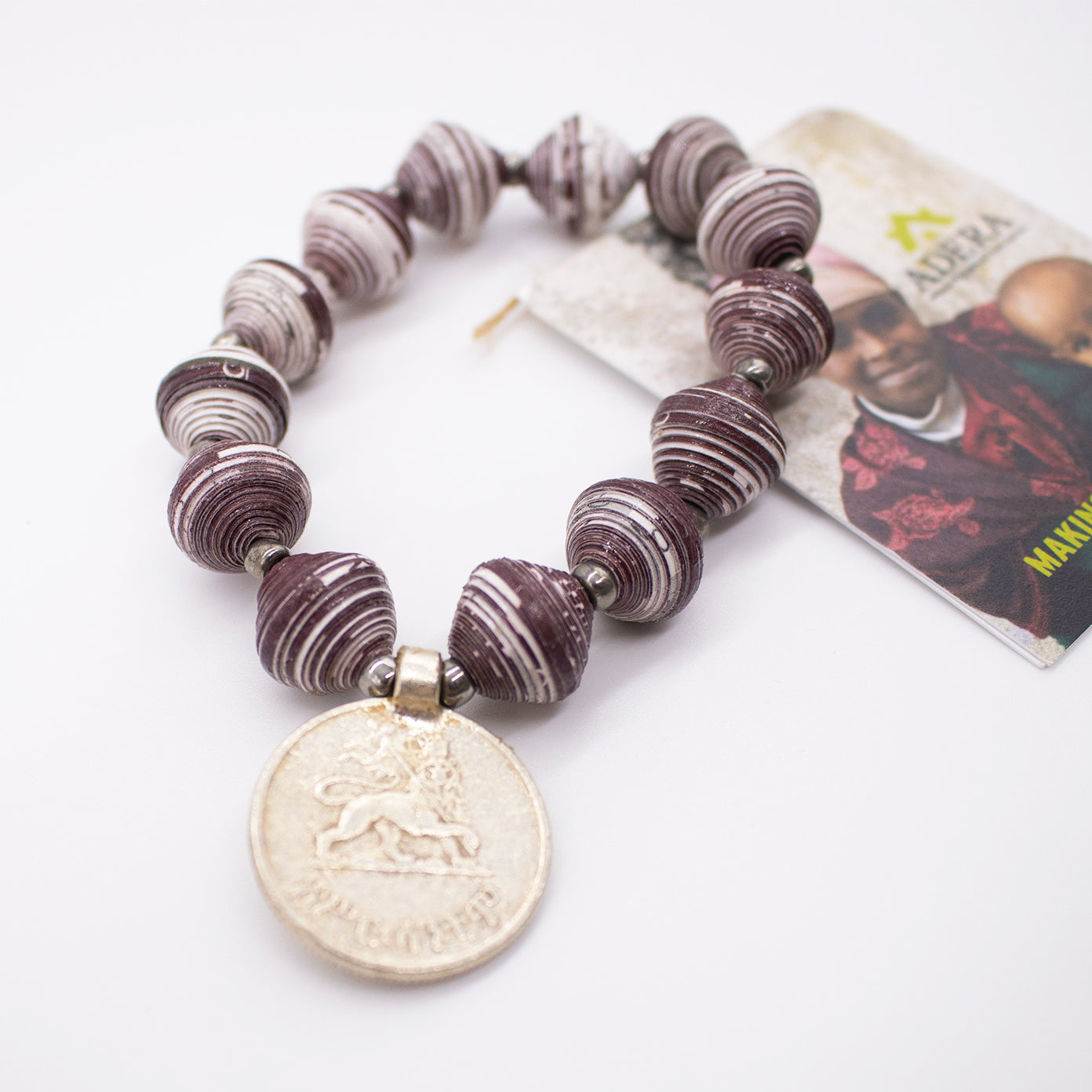 Upcycled Paper Bracelet with Coin