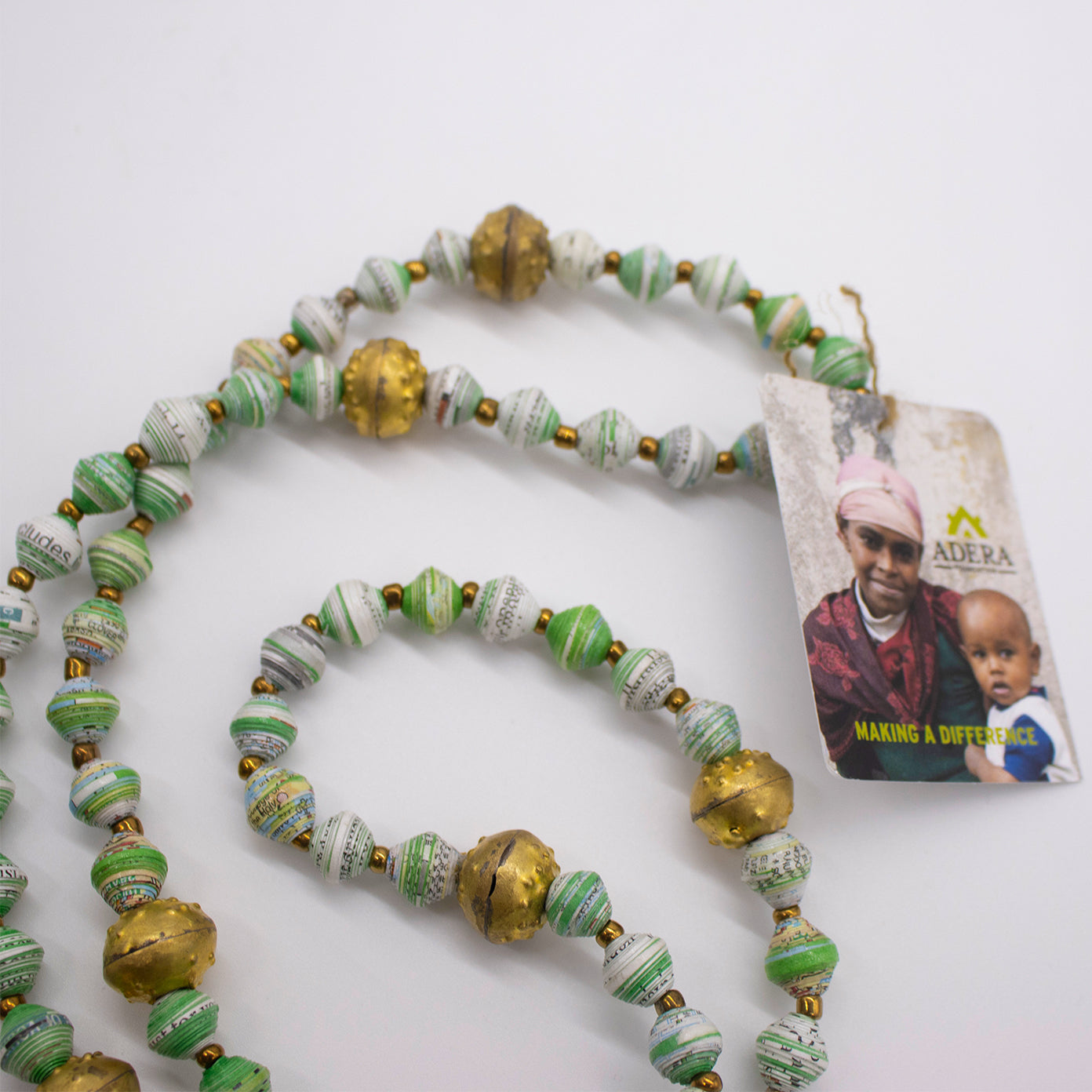 Upcycled Paper and Brass Necklace