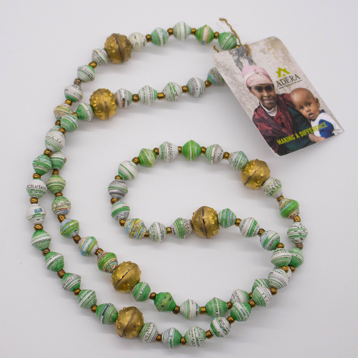 Upcycled Paper and Brass Necklace