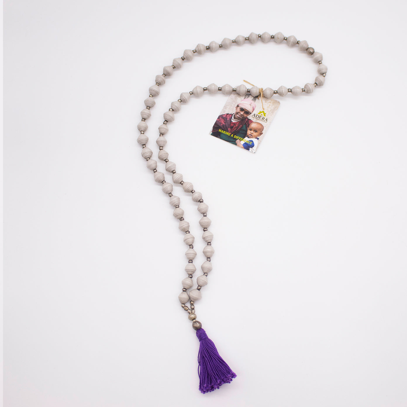 Upcycled Paper Necklace with Tassel