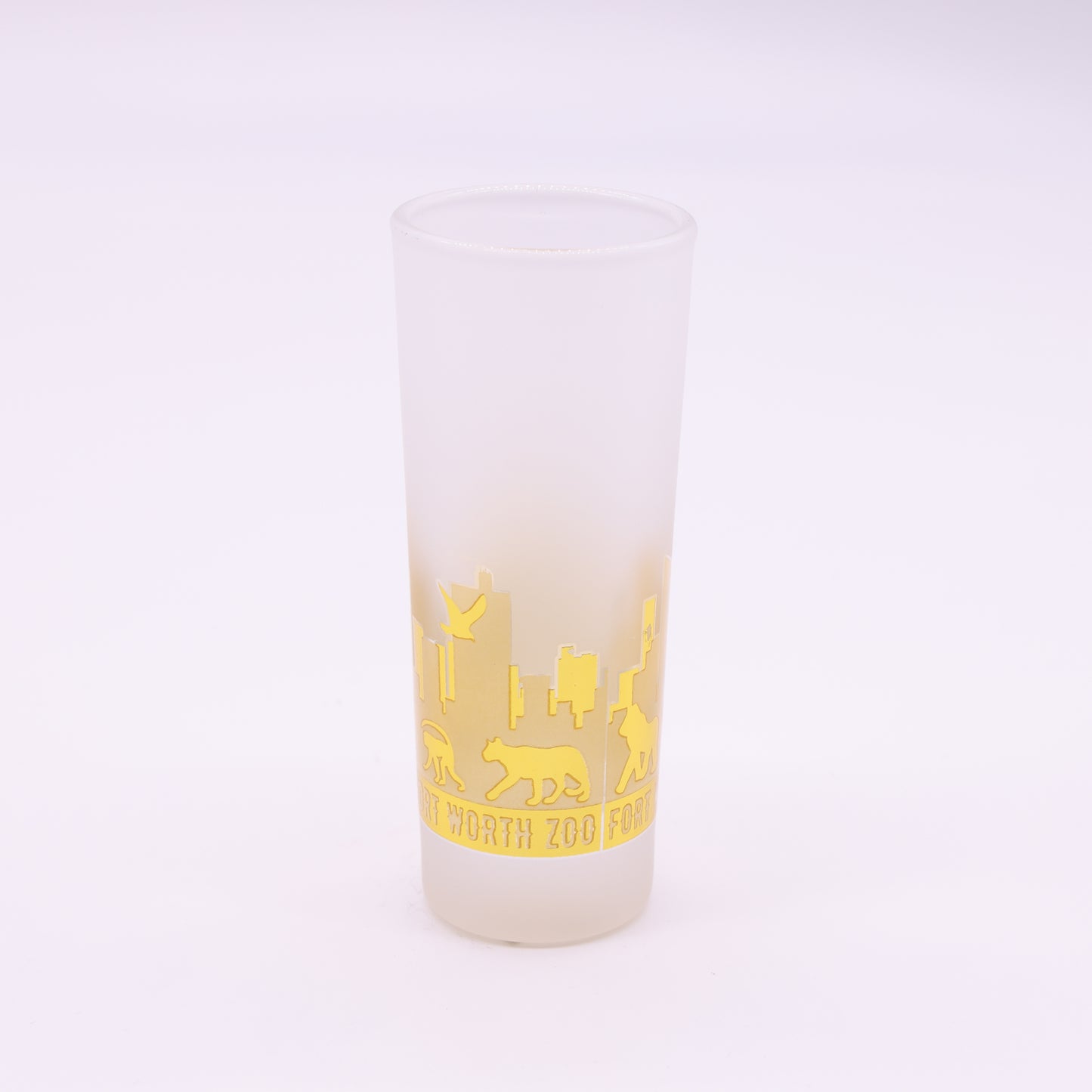 Frosted Animal Skyline Shooter Glass