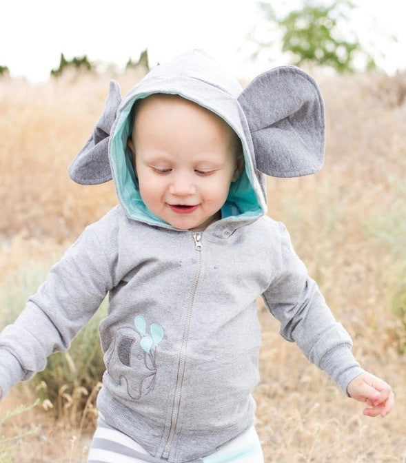 Hoodie Elephant Blue