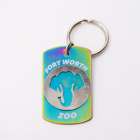 Iridescent Elephant Keychain