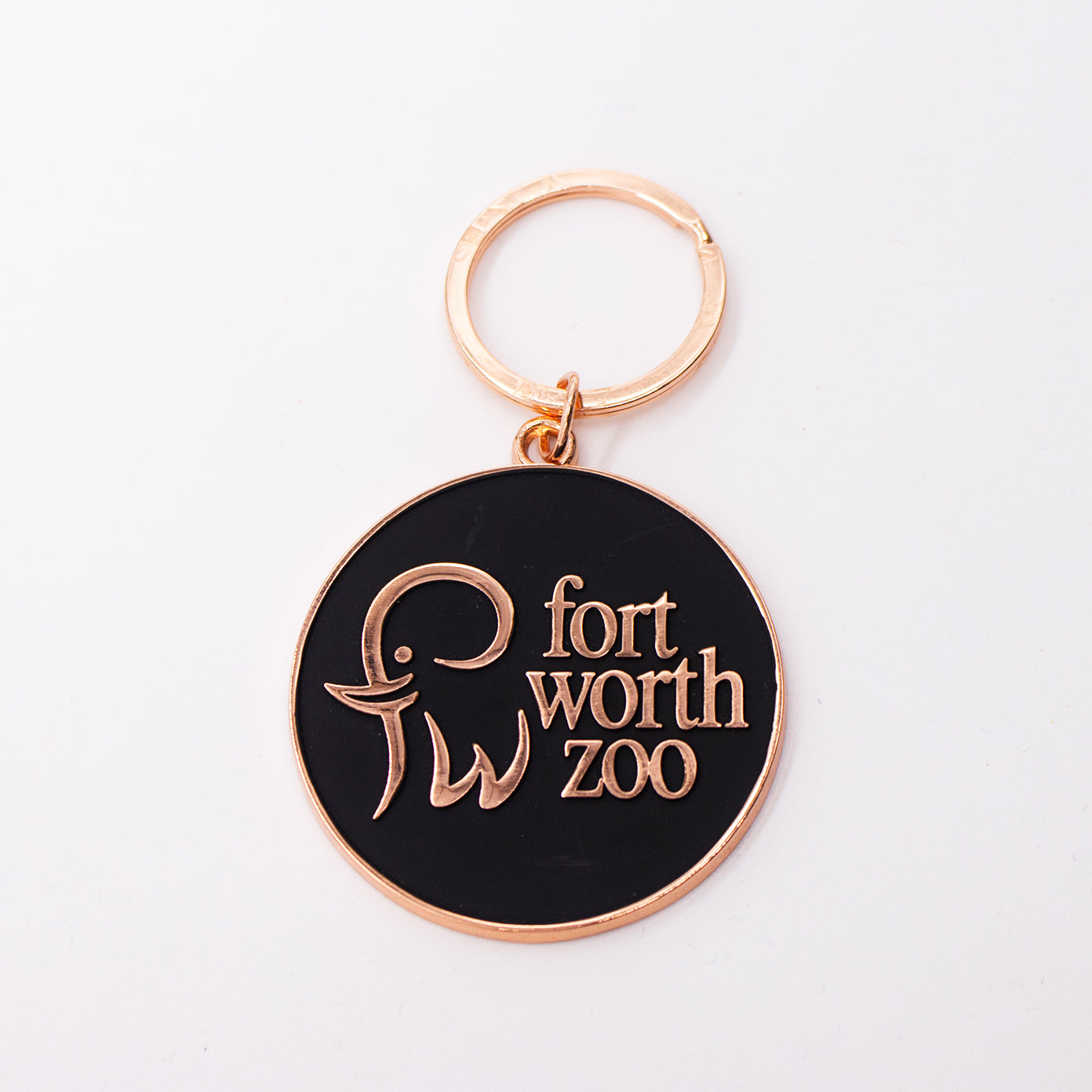 Fort Worth Zoo Logo Rose Gold Keychain