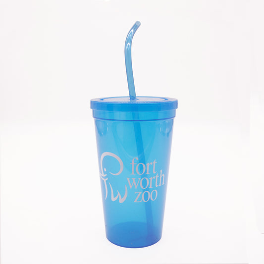 Neon Fort Worth Zoo Logo Tumbler with Straw